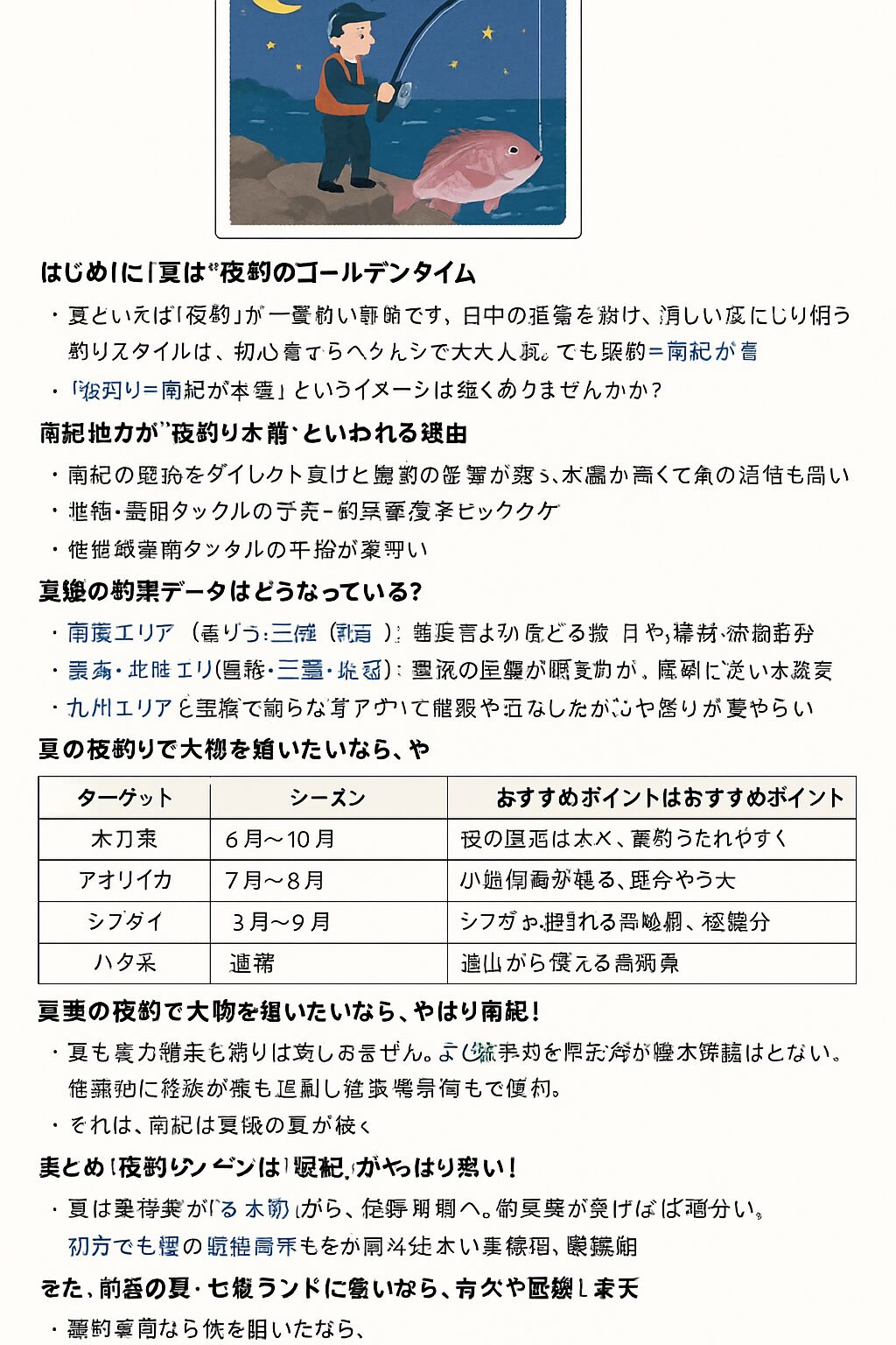 夏は夜釣り本番!大物が釣れるのは南紀地方だけ?他の地域との違いとは?釣太郎