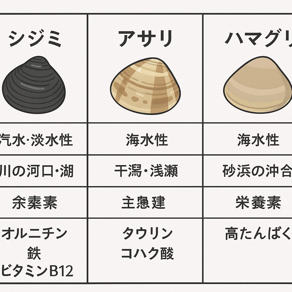 【徹底比較】シジミ・アサリ・ハマグリは何が違う？栄養・味・使い分けをプロが解説！釣太郎