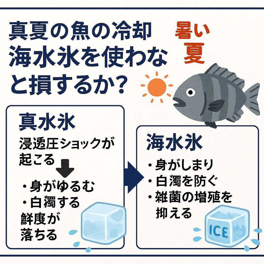真夏の魚冷却に海水氷を使わないと損する理由。釣太郎