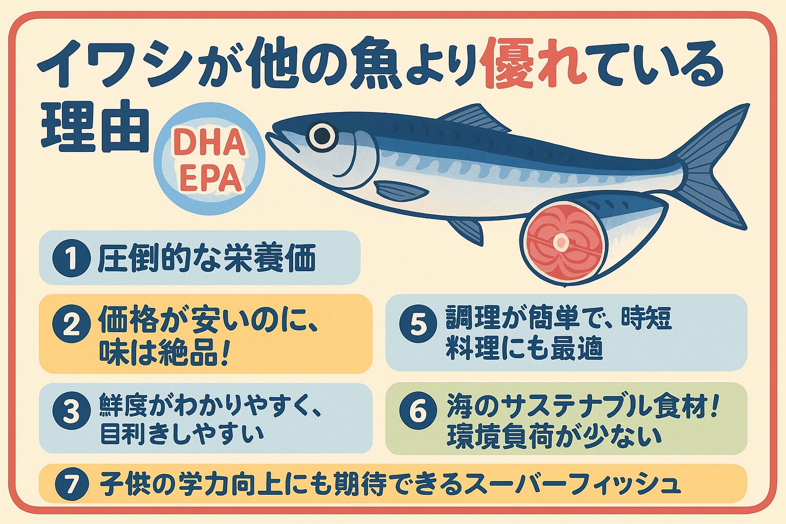これからは、**「高栄養・高コスパ・地球にやさしい万能魚」**として、イワシをもっと積極的に取り入れてみてはいかがでしょうか？釣太郎