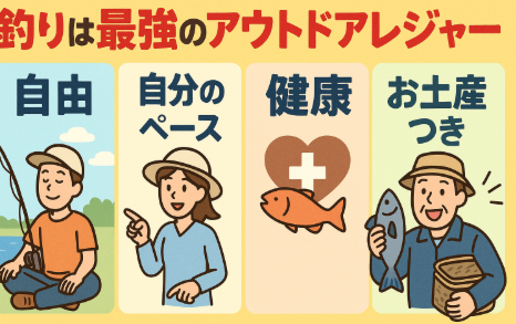 釣りは、他のどんなアウトドアにもない要素。自由、健康、癒し、達成感、そして報酬まで
すべてが詰まった、唯一無二のアクティビティです。「レジャーに迷ったら、とりあえず釣り」
この発想、決して間違っていません。釣太郎