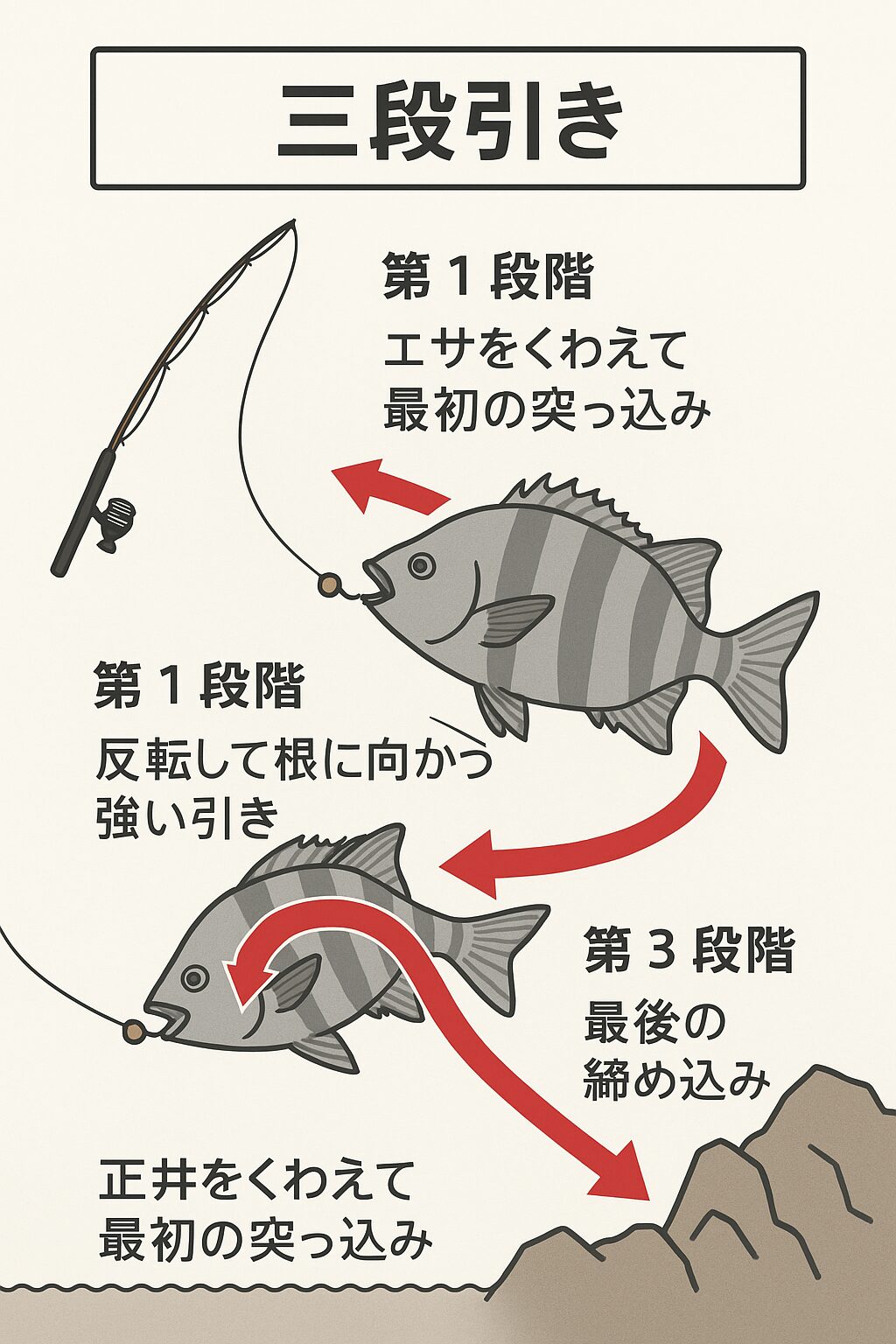 釣り人を魅了し続ける石鯛の「三段引き」。 それは偶然ではなく、筋肉・神経・行動の連携によって生まれた芸術的な引きなのです。釣太郎