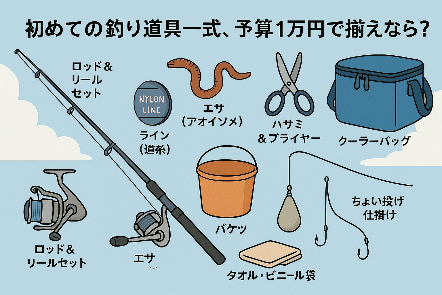 初めての釣り道具一式、予算1万円で揃えるなら？