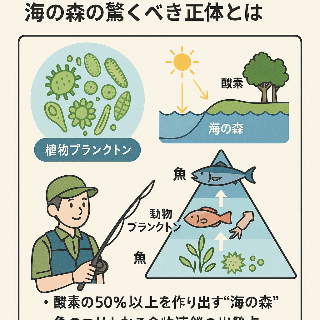 目には見えないけれど、海の釣りを根本から支えてくれているのが植物プランクトン。 酸素の50％以上を作り出す“海の森”釣太郎