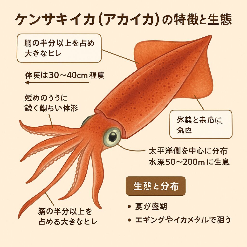 ケンサキイカ（アカイカ）は、釣って楽しい・食べて絶品・見た目もスマートな魅力的なイカです。 特に夏の短い旬を逃さず、ぜひ釣りや食事で楽しんでみてください。釣太郎