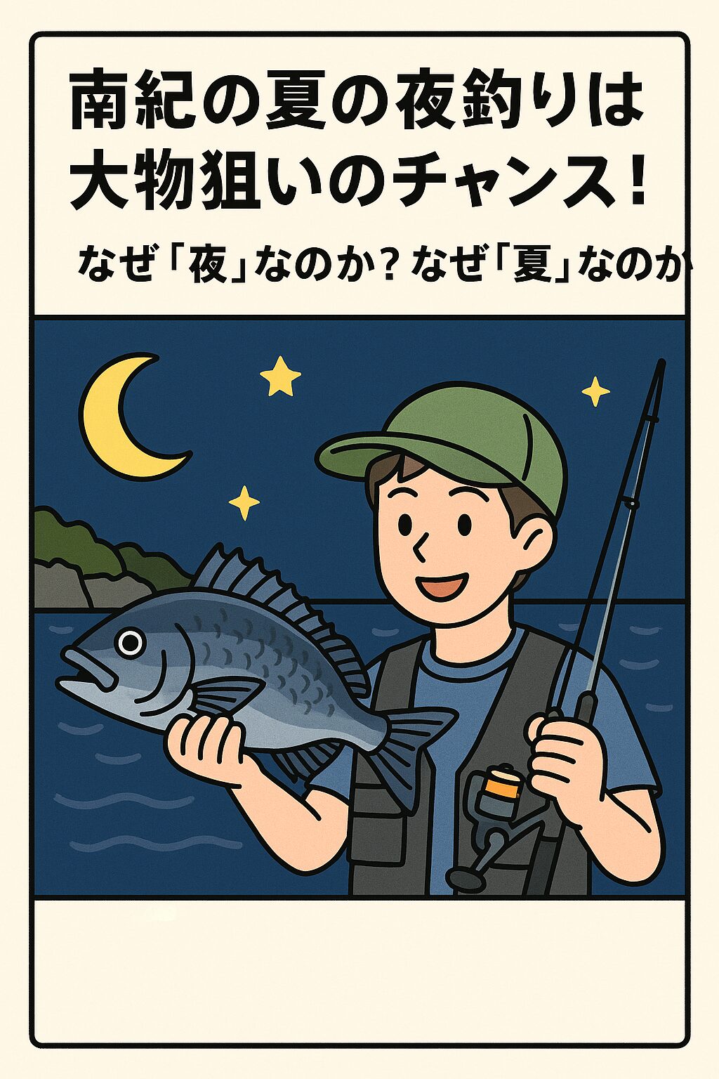 南紀の夏の夜釣りは大物狙いのチャンス！なぜ「夜」なのか？なぜ「夏」なのか？釣り人必見の理由。釣太郎