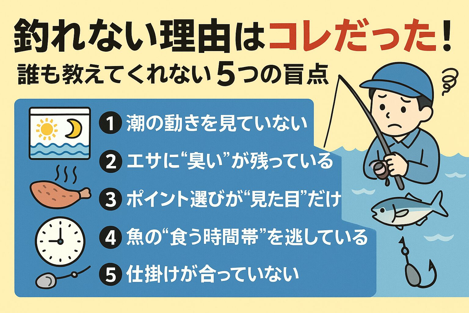 釣れない理由はコレだった！誰も教えてくれない“5つの盲点”とは？釣太郎