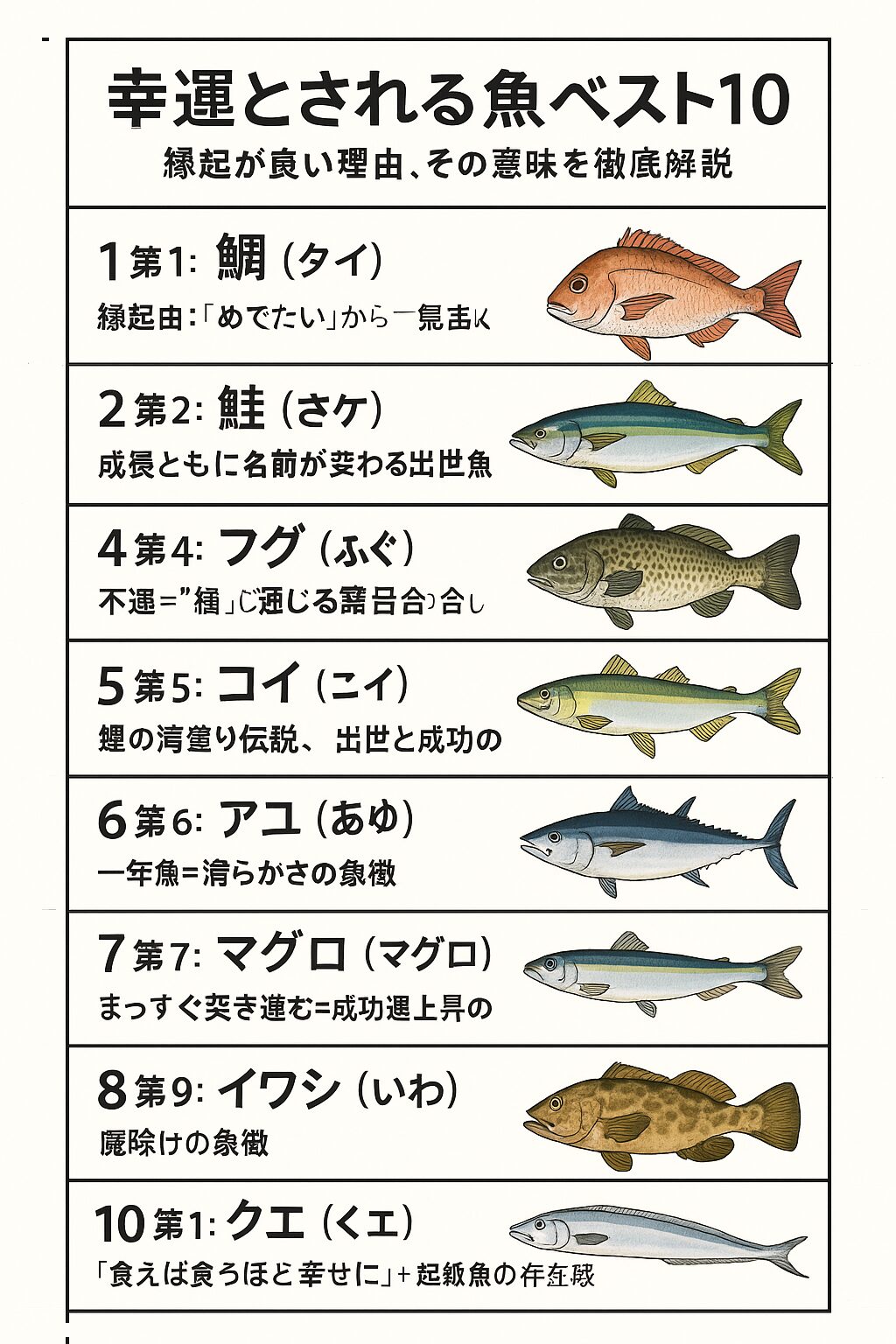 幸運を呼ぶ魚ベスト10!縁起が良い理由とその意味を徹底解説【釣り人必見】釣太郎