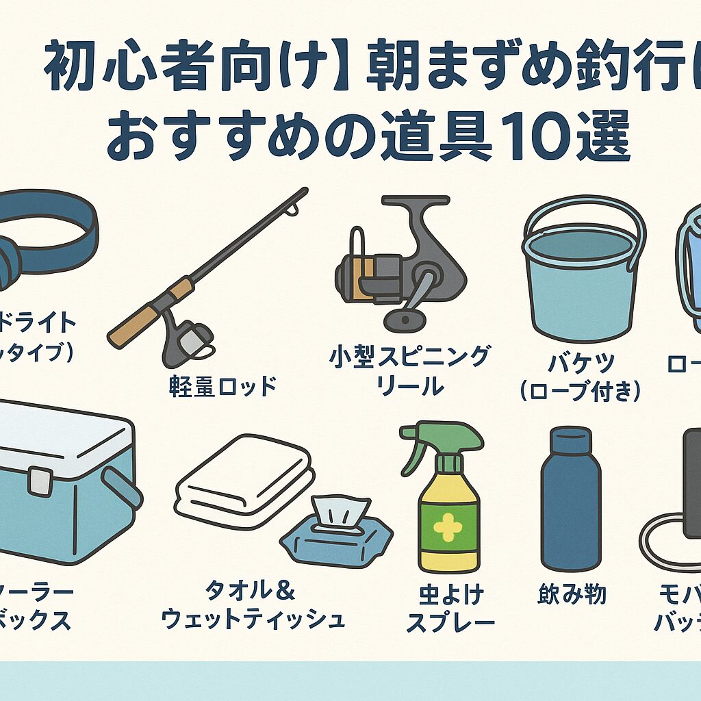 【初心者向け】朝まずめ釣行におすすめの道具10選!涼しい時間に快適&安全に釣ろう。釣太郎
