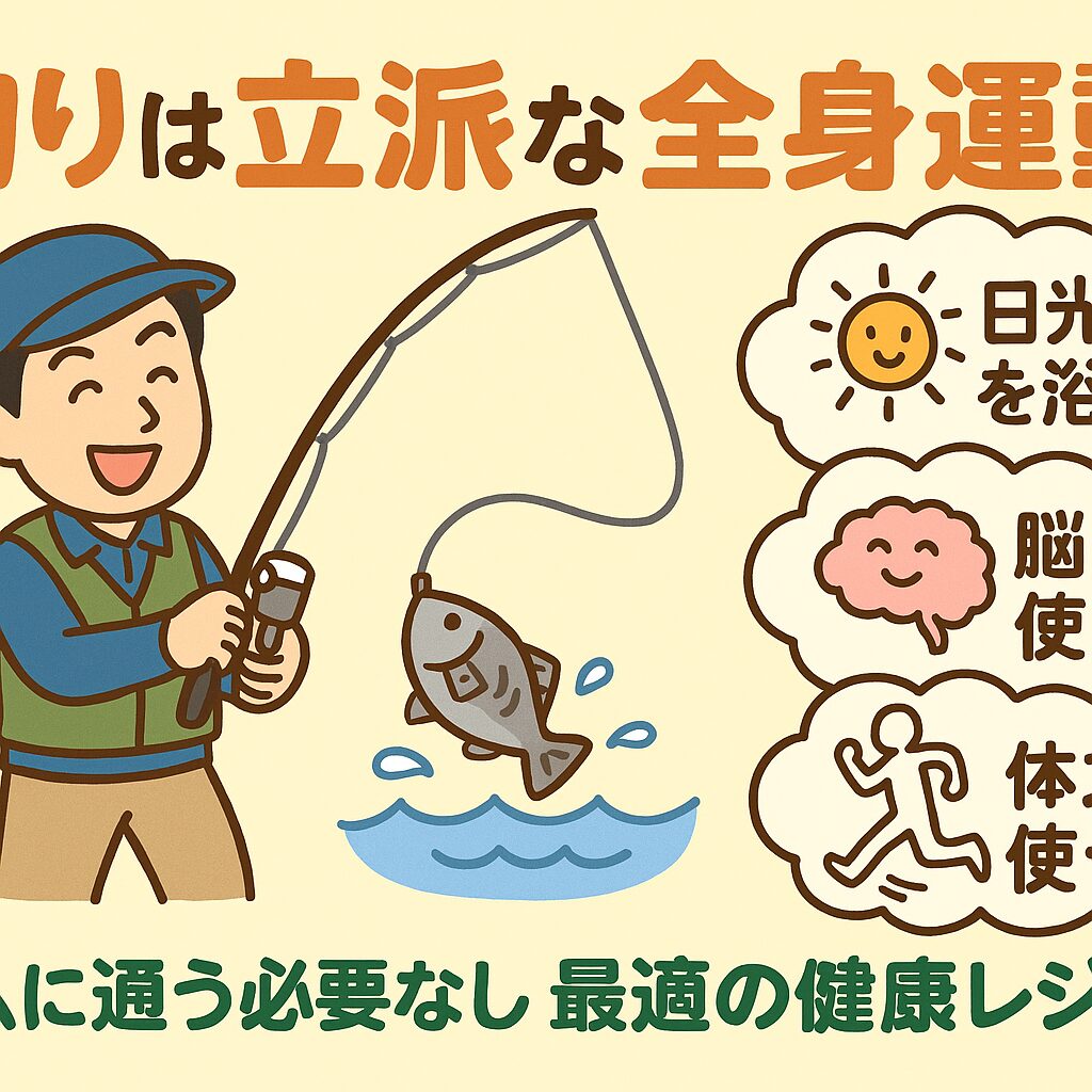 ✅ ジムより続く ✅ 運動＋日光＋脳トレが同時にできる。✅ 一人でもグループでも楽しめる。✅ 釣った魚は最高のご褒美になる。もしあなたが「健康になりたい」と思っているなら、まずは釣りに出かけてみましょう。釣太郎