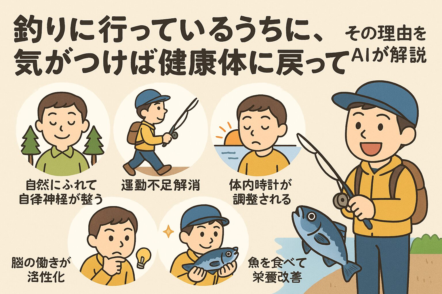 AIは断言します。 **釣りは“気づかぬうちに健康体へ導く、最も優しい処方箋”**なのです。釣太郎