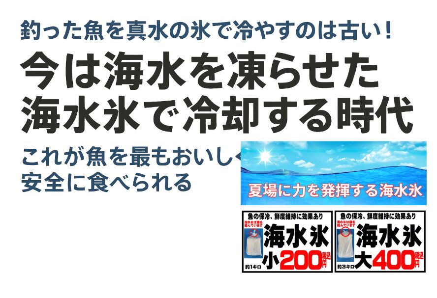釣り人として、魚に敬意を払うなら、「釣った直後から始まる鮮度管理」がカギになります。ぜひ次回の釣行から、海水氷を取り入れてみてください。釣太郎