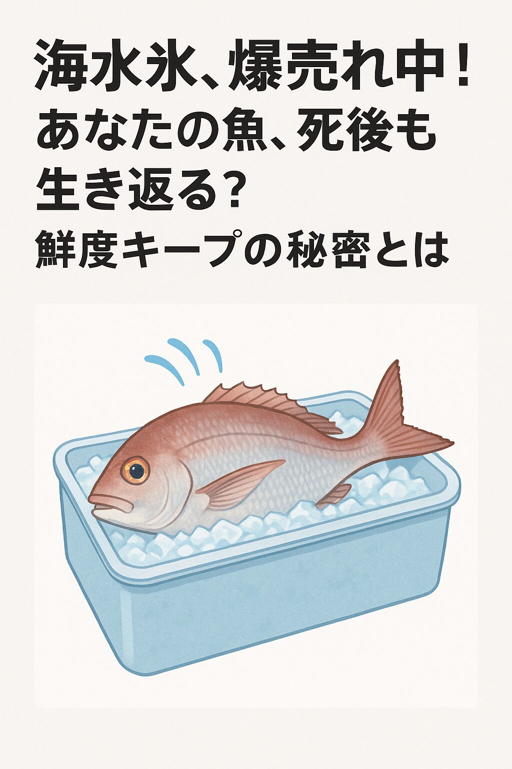 釣った魚の価値は、「鮮度」で決まります。せっかくの獲物を台無しにしないためにも、冷却の質にこだわることが最も重要。「死後の鮮度を保つ」——それはもはや夢物語ではなく、海水氷によって実現可能なテクノロジーなのです。釣太郎
