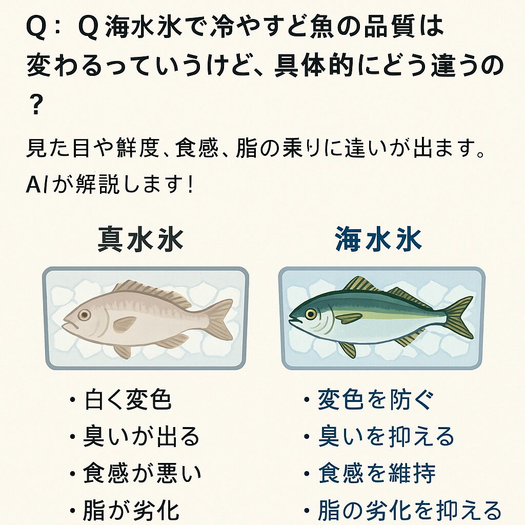 海水氷は、魚の“見た目・臭い・食感・脂のり・鮮度”すべてを守る万能な冷却手段。しかも、ナチュラルで環境にもやさしい。釣太郎