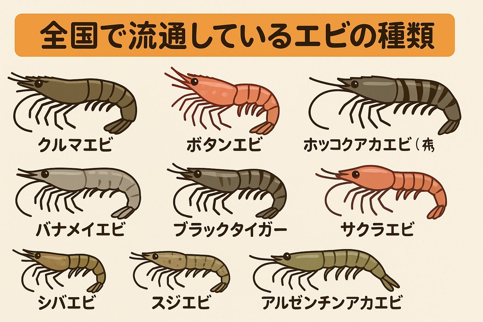 【保存版】全国で流通しているエビ全種類を徹底解説！特徴・用途・味の違いとは？釣太郎