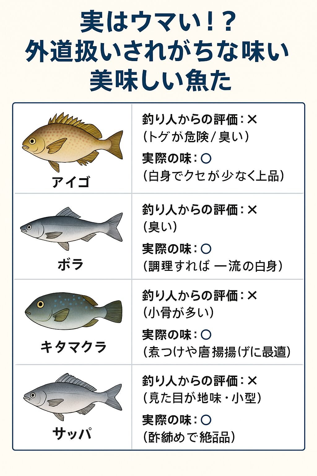 外道魚だからといって、味まで劣るわけではありません。むしろ漁師や地元民は「外道のほうが旨い」と言うこともあるほど。釣太郎