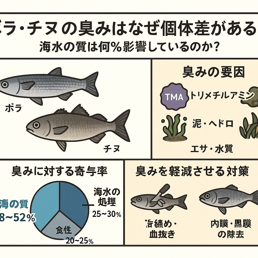 ボラ・チヌは本当に臭い？海水の質が与える影響とは？AIが科学的に徹底解説！釣太郎