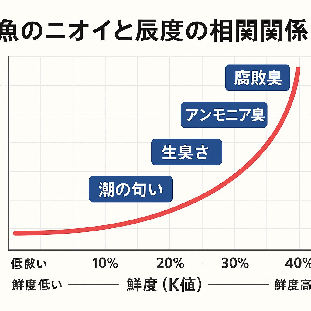 魚のニオイは鮮度を見抜く“最もわかりやすいセンサー” ・魚は**釣り上げた瞬間から腐るのではなく、“変化が始まる”**だけ。釣太郎