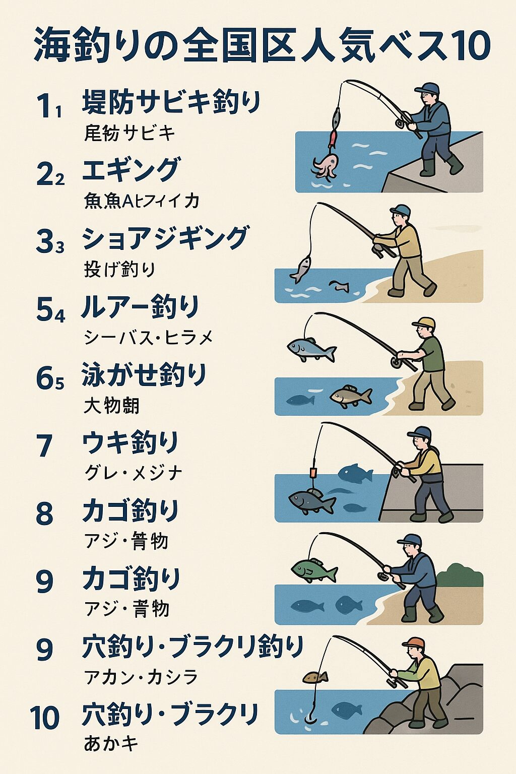【全国釣り人必見】海釣りで人気の釣法ベスト10を大公開！釣太郎