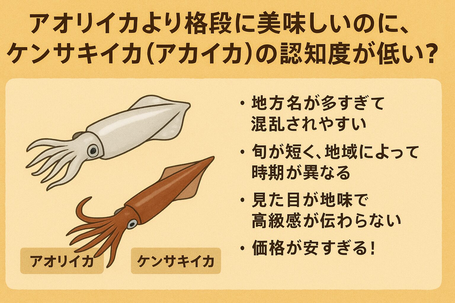 アオリイカより甘味成分が多く、実はイカ界の最高峰とも言えるケンサキイカ。釣太郎