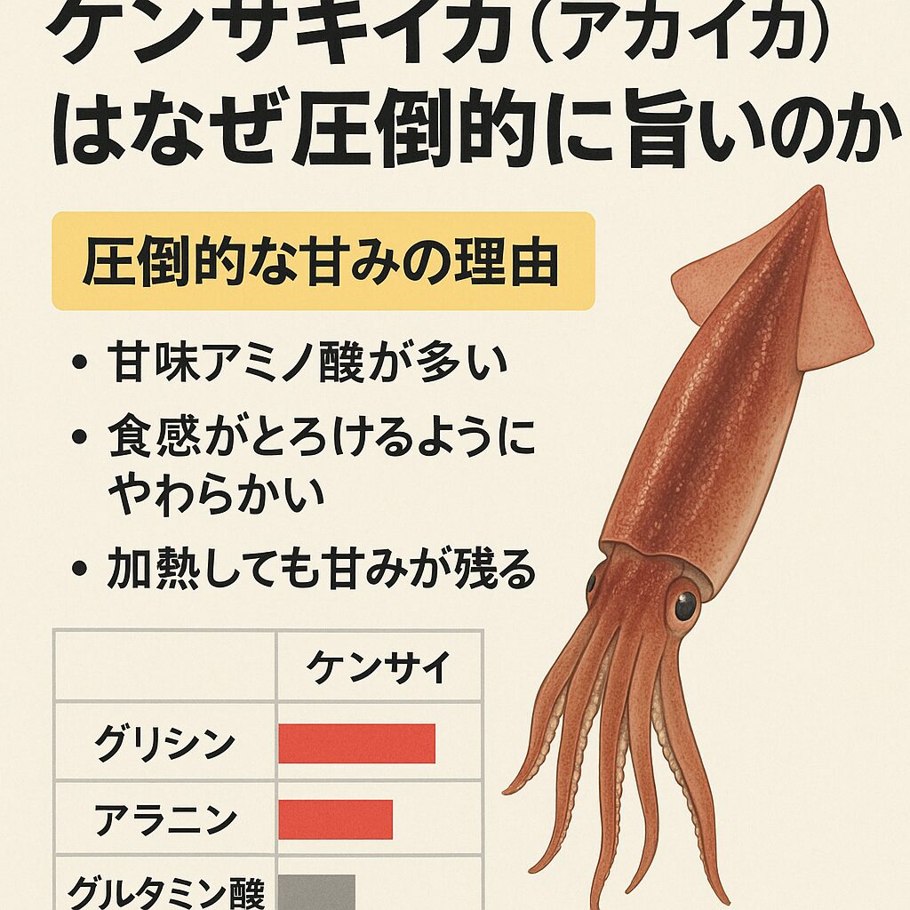 アカイカ（ケンサキイカ）は“イカ界の最高峰”だった。・甘味成分が他のイカの倍以上。・食感はとろけるように柔らかい。・焼いても甘さが残る万能型。・熟成による味の深化にも強い。まさに**「釣って良し、食べて感動」**の存在。釣太郎