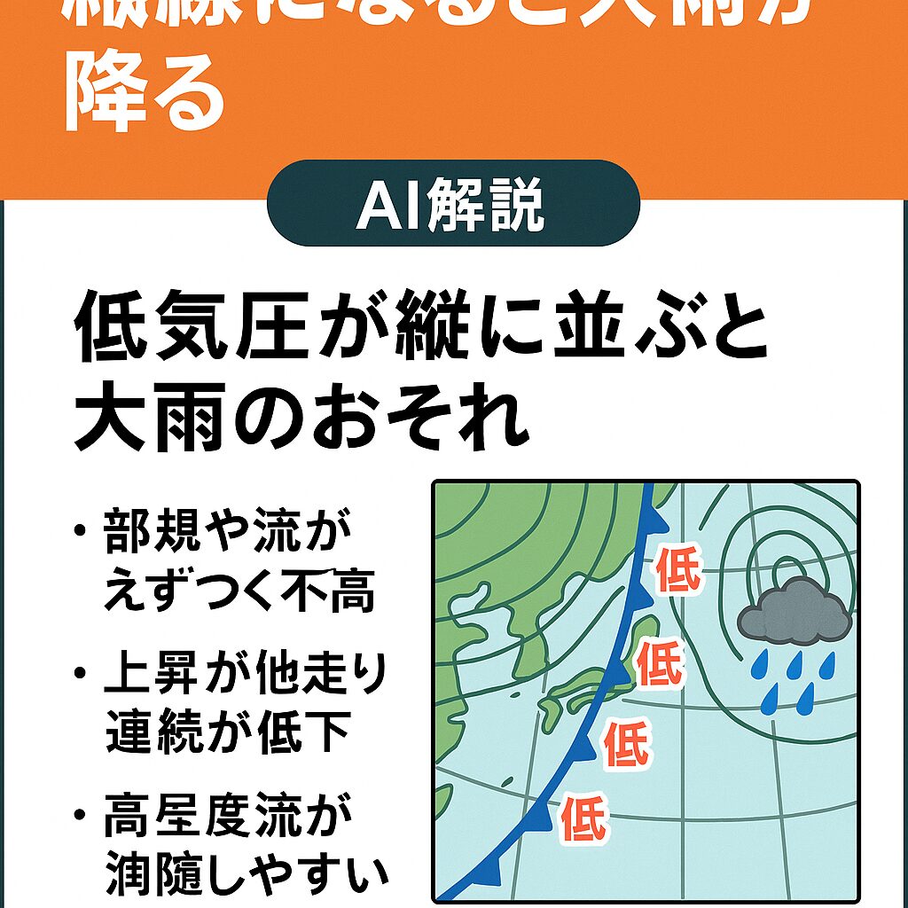 天気図の低気圧が“縦線”になると大雨になる理由をAIがわかりやすく解説｜釣り人・登山者必見！釣太郎
