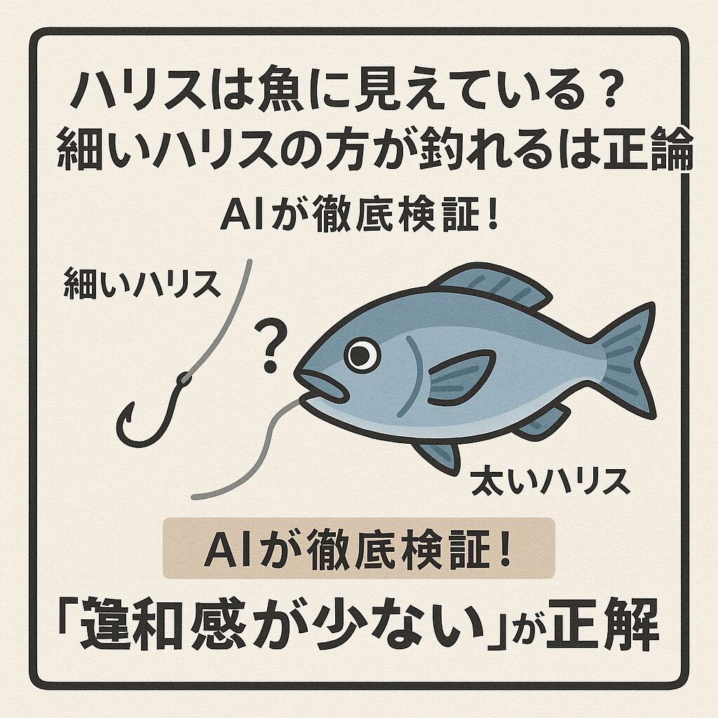 ハリスは魚に見えている？細いハリスの方が釣れるは正論か？AIが徹底検証！釣太郎