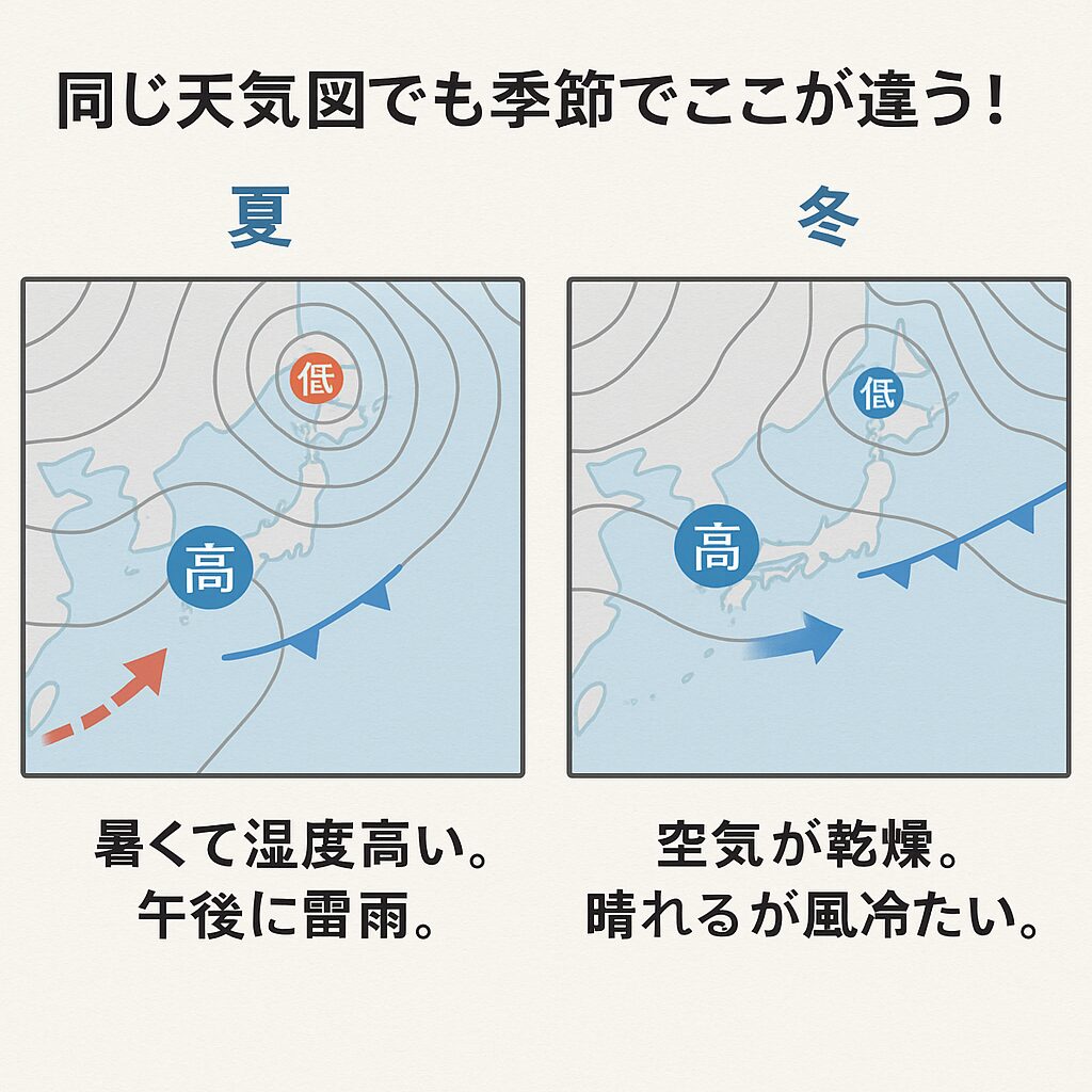 【釣り人必見】同じ天気図でも意味が違う！？季節ごとの“天気図の読み方”完全ガイド。釣太郎
