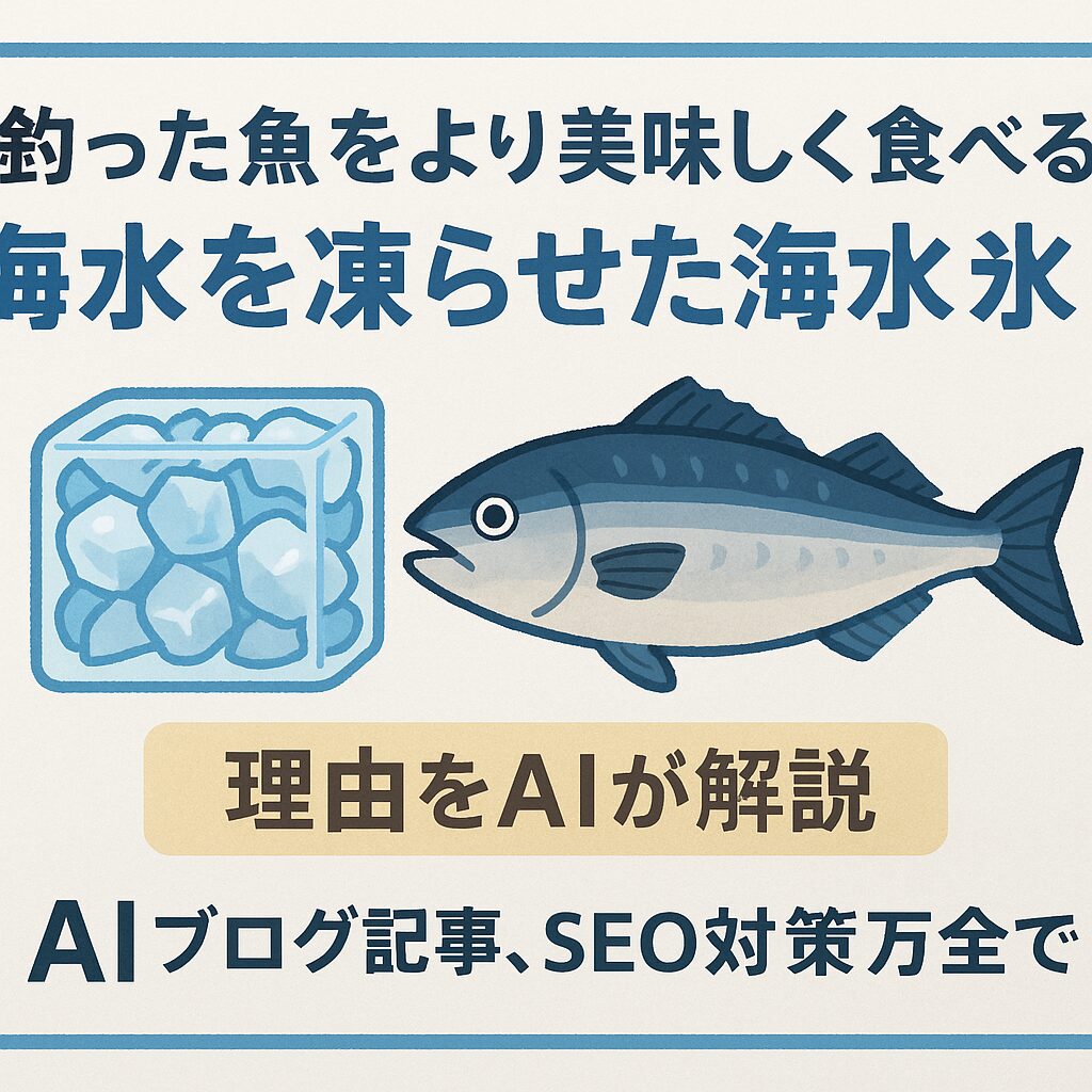 釣った魚を「単なる釣果」から「極上の一品」へ変える魔法。それが海水氷です。釣太郎