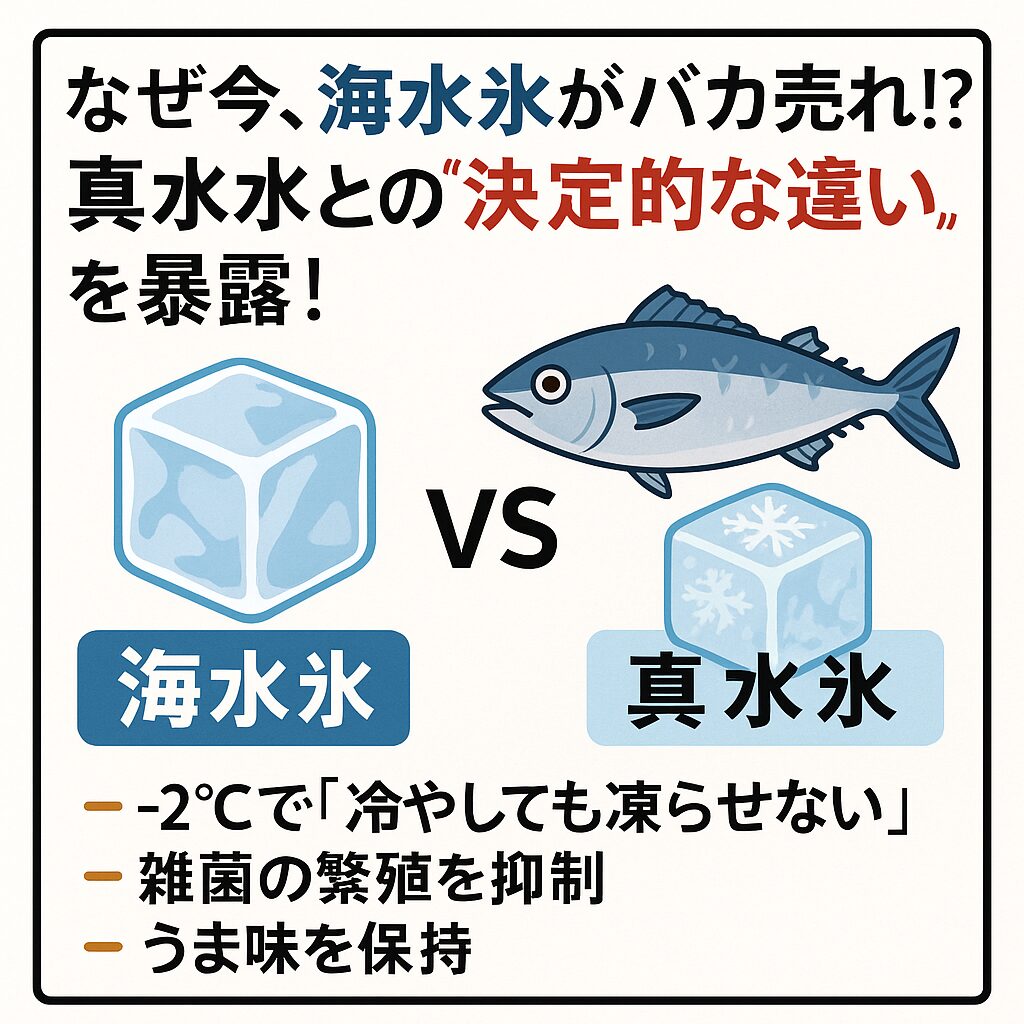 魚の冷却、海水氷は「雑菌繁殖」を抑制できる!夏場は特に有効。釣太郎