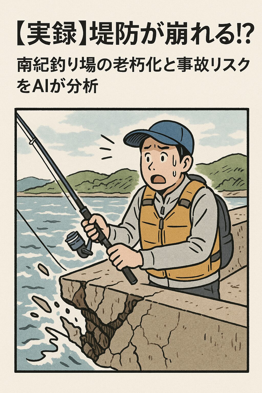 堤防が崩れる！？南紀釣り場の老朽化と事故リスクをAIが分析。釣太郎