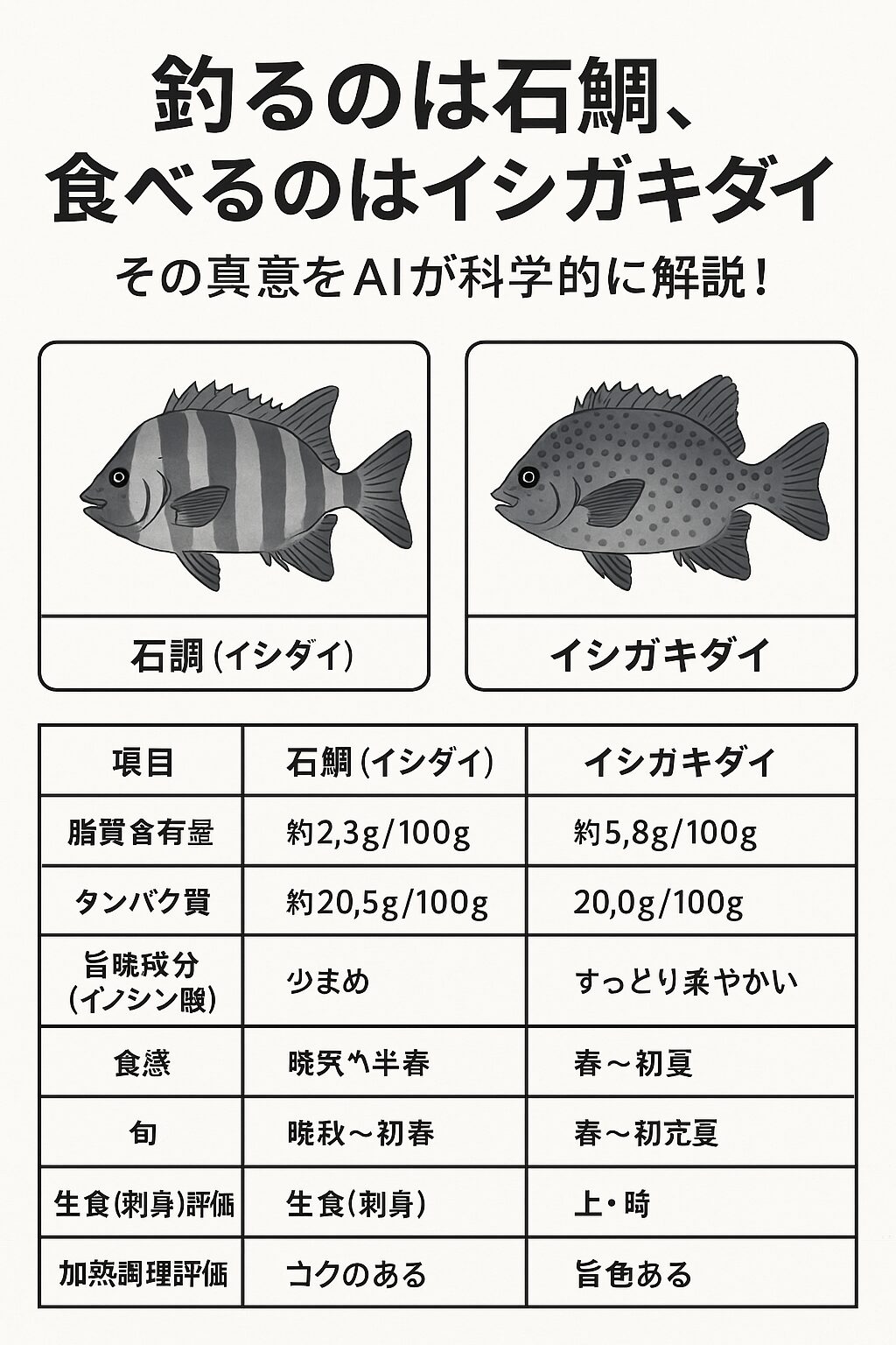 底物魚釣り師の合言葉、「釣るのは石鯛、食べるのはイシガキダイ」この