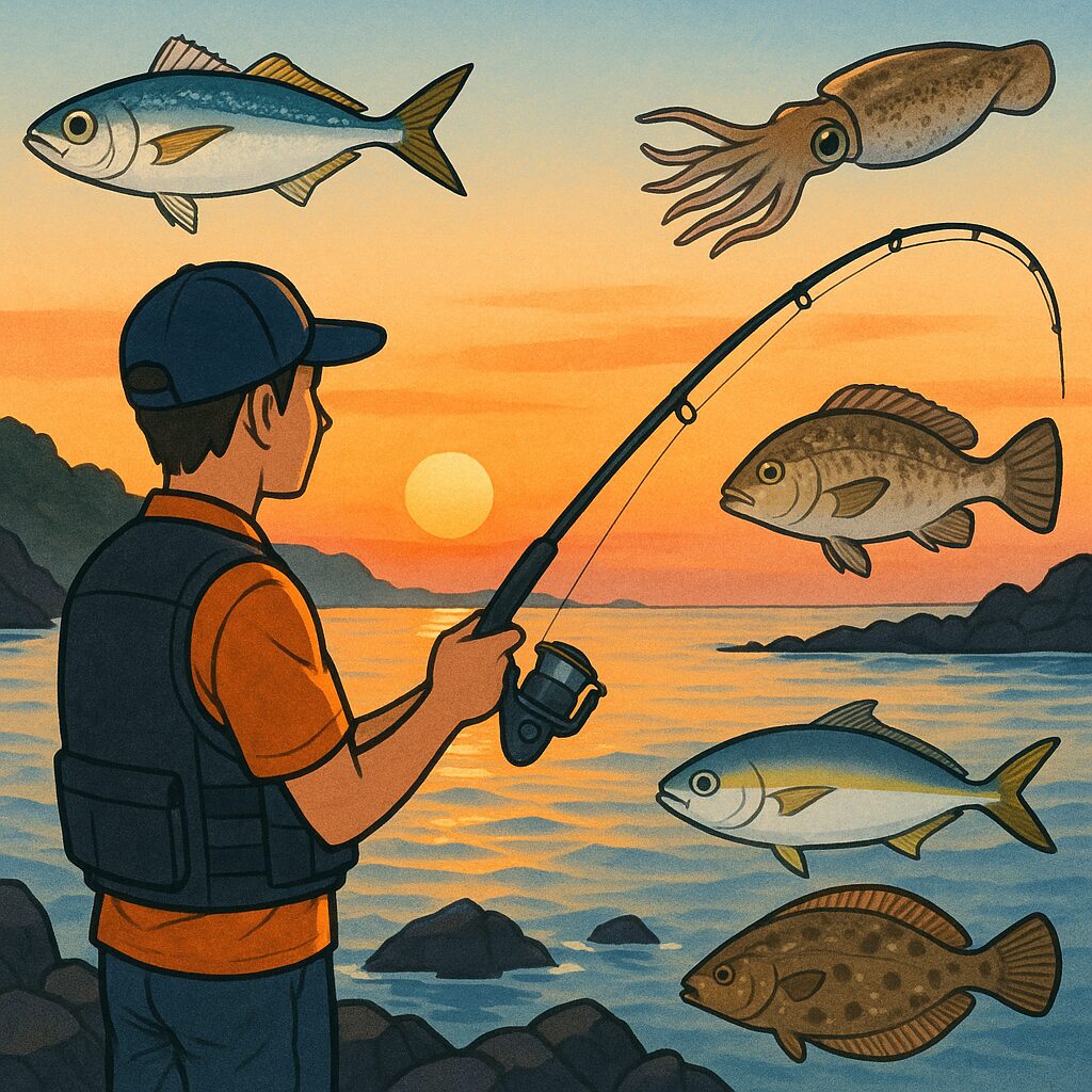 【南紀の夏】朝マズメが熱い！魚種別攻略ガイド｜堤防・地磯・砂浜で狙えるターゲットと釣り方。釣太郎