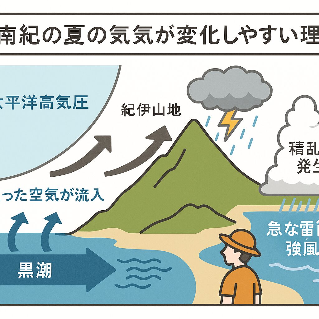 【要注意】南紀の夏は天気が急変しやすい！その理由と具体的な対策をAIが徹底解説！釣太郎