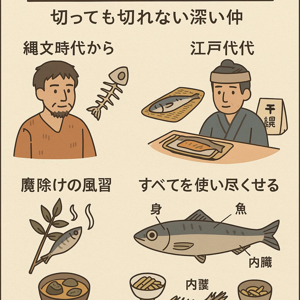 イワシは、ただの魚ではありません。 ・私たち日本人の歴史、文化、暮らし、心の中にずっと寄り添ってきた存在です。 ・縄文の昔から、江戸の食卓を経て、現代の健康ブームまで。 ・そのすべての時代で、イワシは変わらぬ「命の魚」として生きてきました。釣太郎