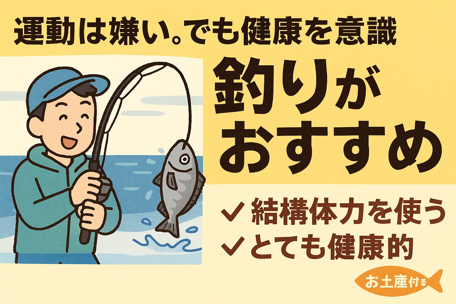 運動が苦手、でも健康にはなりたい―― そんな方にぴったりなのが釣りです。釣太郎