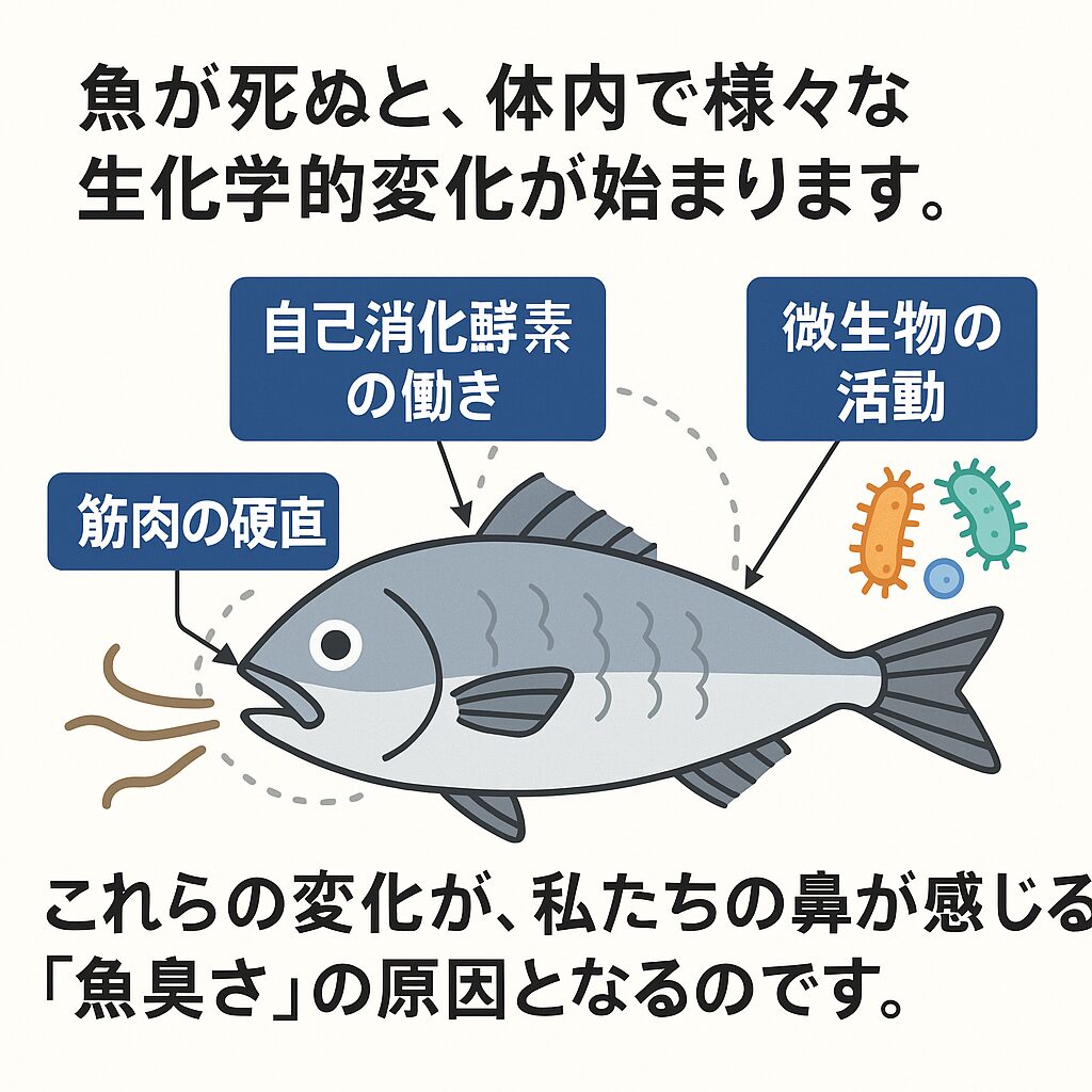 過度なストレスを受けた魚は、筋肉中に乳酸が蓄積しやすくなり、これが後の鮮度低下を加速させる可能性があります。釣太郎