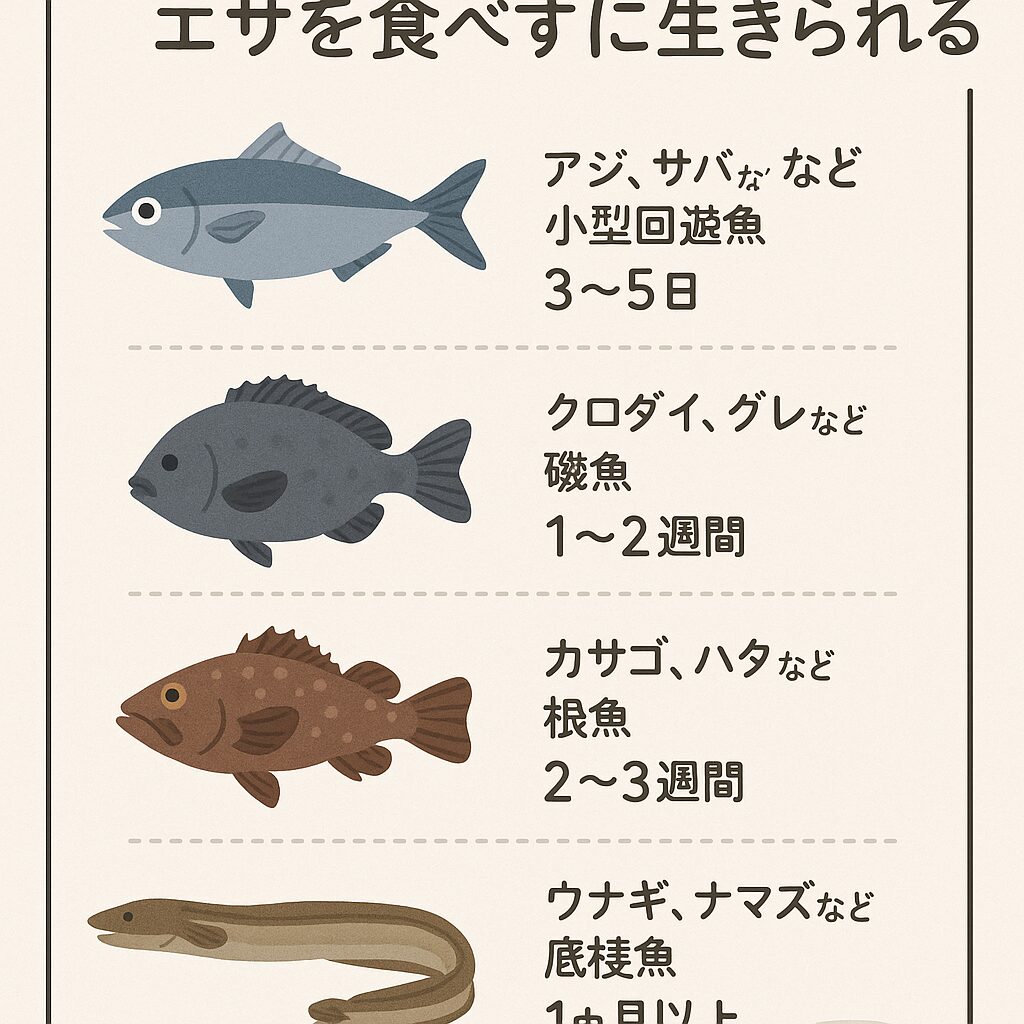 魚は何日間エサを食べずに生きられるのか？ 釣り人が知っておくべき魚の飢餓耐性と行動変化。釣太郎