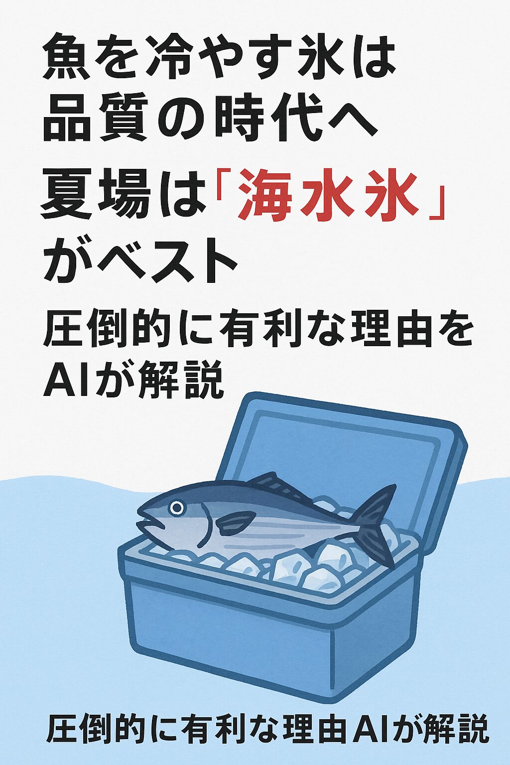 気温30℃を超える真夏、真水氷では1時間で劣化が始まることも。海水氷はそれを防ぎ、家で刺身にしてもまるで船上の鮮度をキープできます。釣太郎