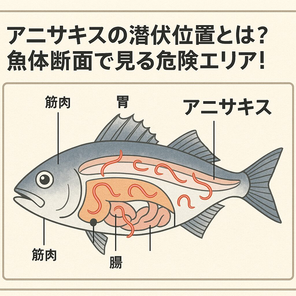 【図解でわかる】アニサキスの潜伏位置とは?魚体断面で見る危険エリア!釣太郎