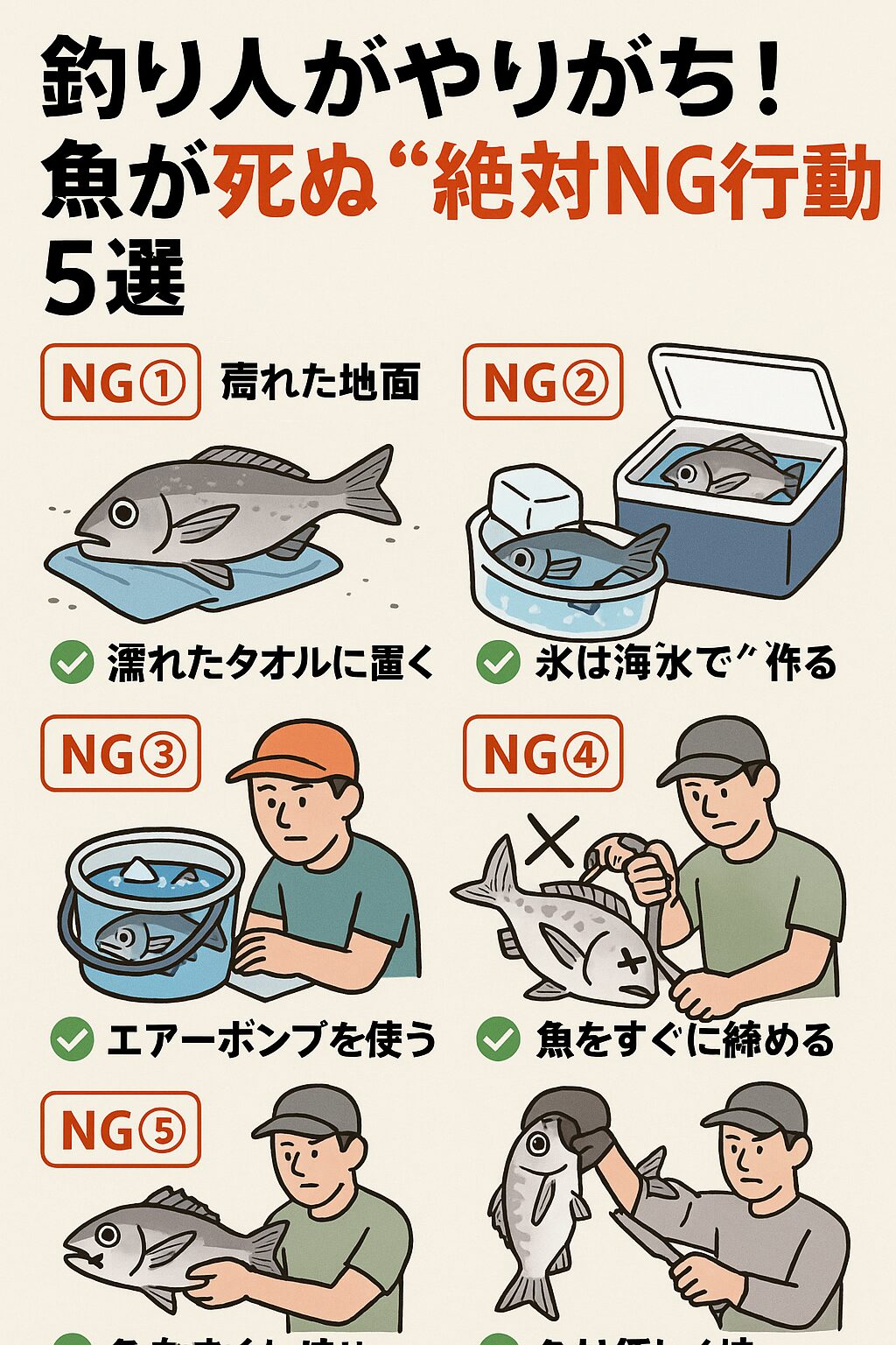 釣り人がやりがち!魚が死ぬ“絶対NG行動”5選|知らずに殺していませんか?釣太郎