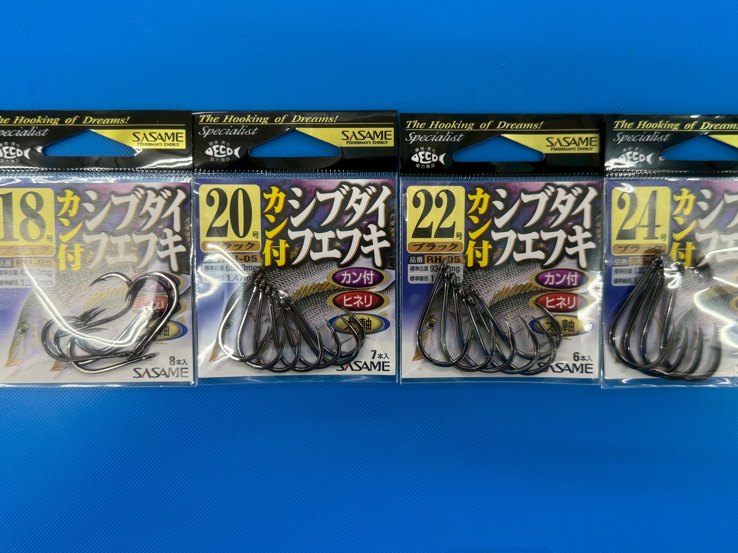 シブダイ（笛鯛）、タマミ（タマン、ハマフエフキ）釣り用針。これ売れています。夏は夜釣りで大魚狙いが人気。釣太郎