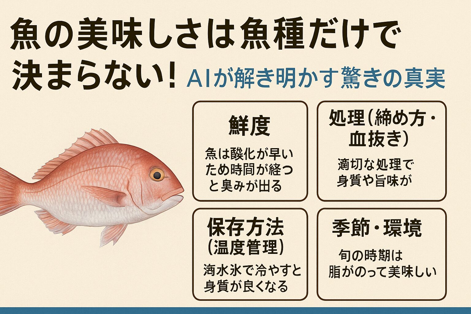 魚を美味しく食べたいなら「魚種選び」よりも「状態選び」。 釣り人や鮮魚店がこだわる理由はまさにそこにあります。釣太郎