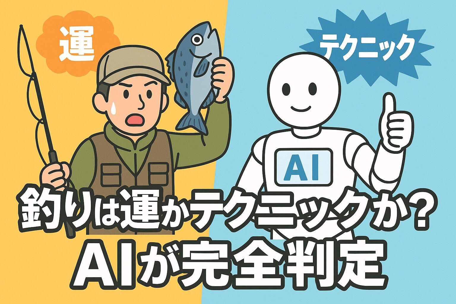 AIの解析による結論は、釣りはテクニック7割、運3割の実力勝負です。釣太郎