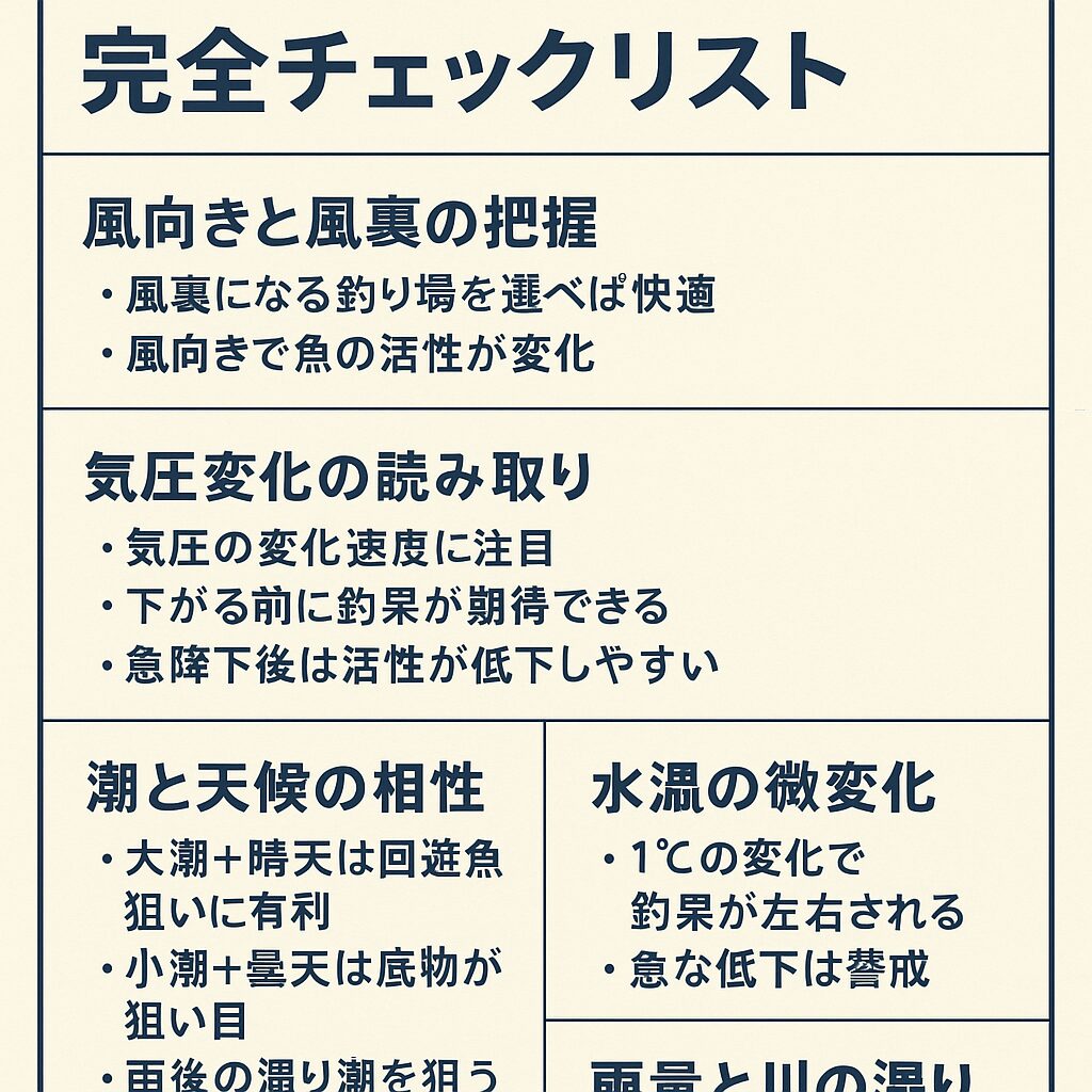 釣果を左右するのは「天気予報の数字」ではなく、その裏にある自然の変化です。釣太郎