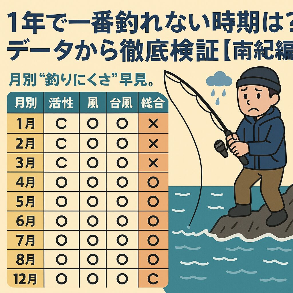 “一番釣れない時期”は、陸なら2月、船なら9月というのが統計的・実務的な答え。 ・2月は低水温と季節風で“成立させる力”が問われる月。釣太郎