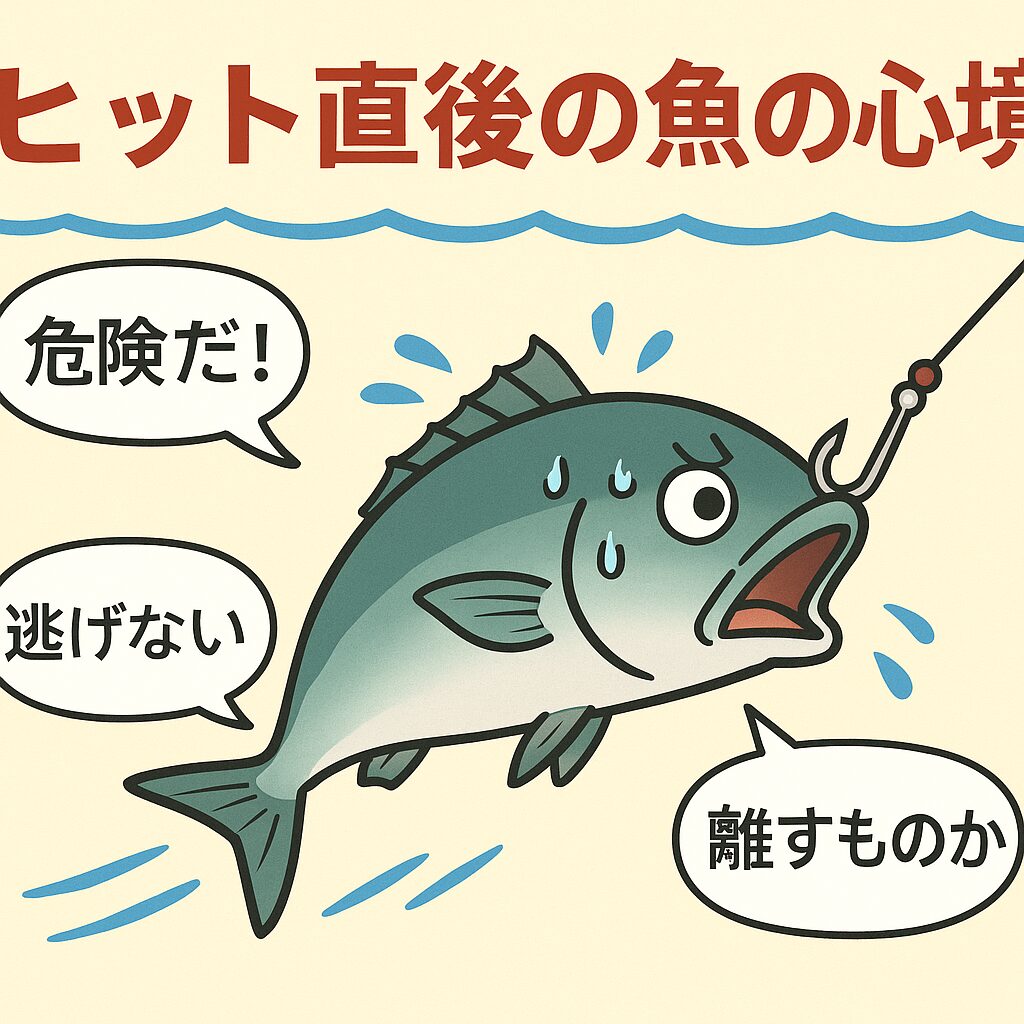 ヒット直後の魚が低く潜るのは、「危険回避」「餌の防御」「体勢の安定」が主な理由。
・AI推定によると、魚はこの瞬間パニック状態で必死に逃げようとしている。
・釣り人が魚の心境を理解すれば、ファイトが有利になり、バラシを防げる可能性が高まる。釣太郎