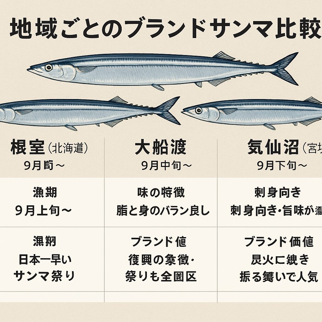 地域ごとのブランドサンマ比較｜根室・大船渡・気仙沼の魅力を徹底解説