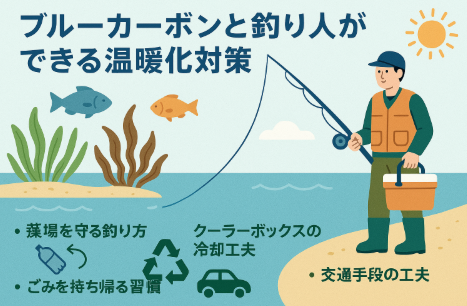 ブルーカーボンは「海の森」と呼ばれ、釣り場の豊かさと地球環境を同時に守る存在です。釣太郎