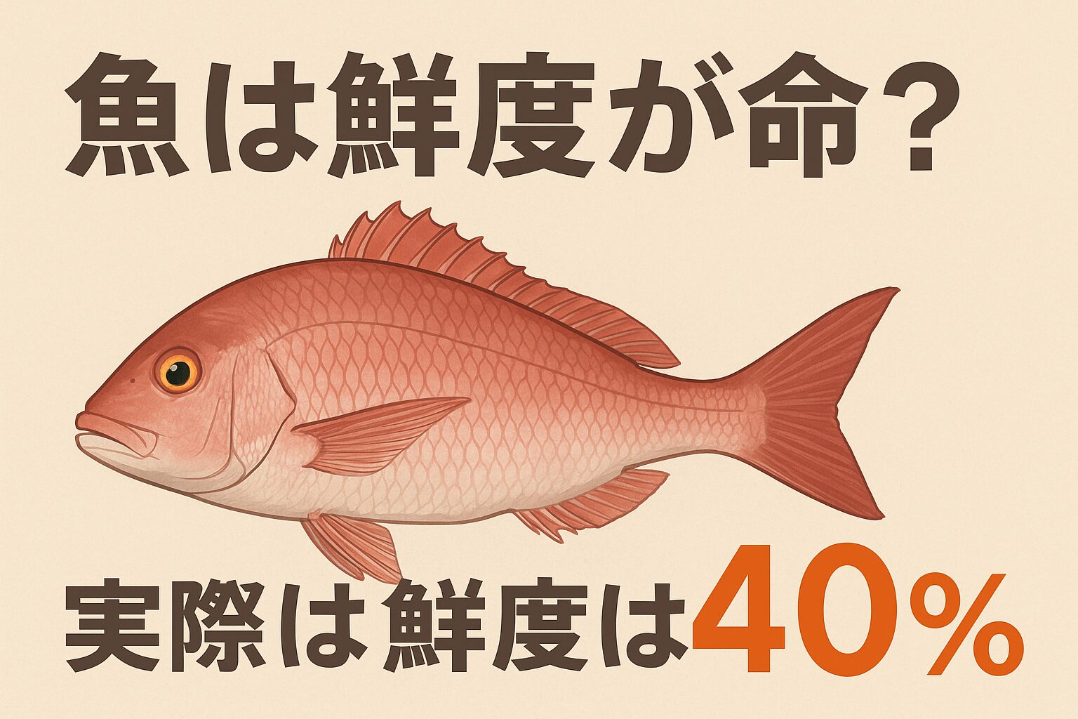 魚の美味しさは**鮮度40％＋他要素60％**で決まる。釣太郎